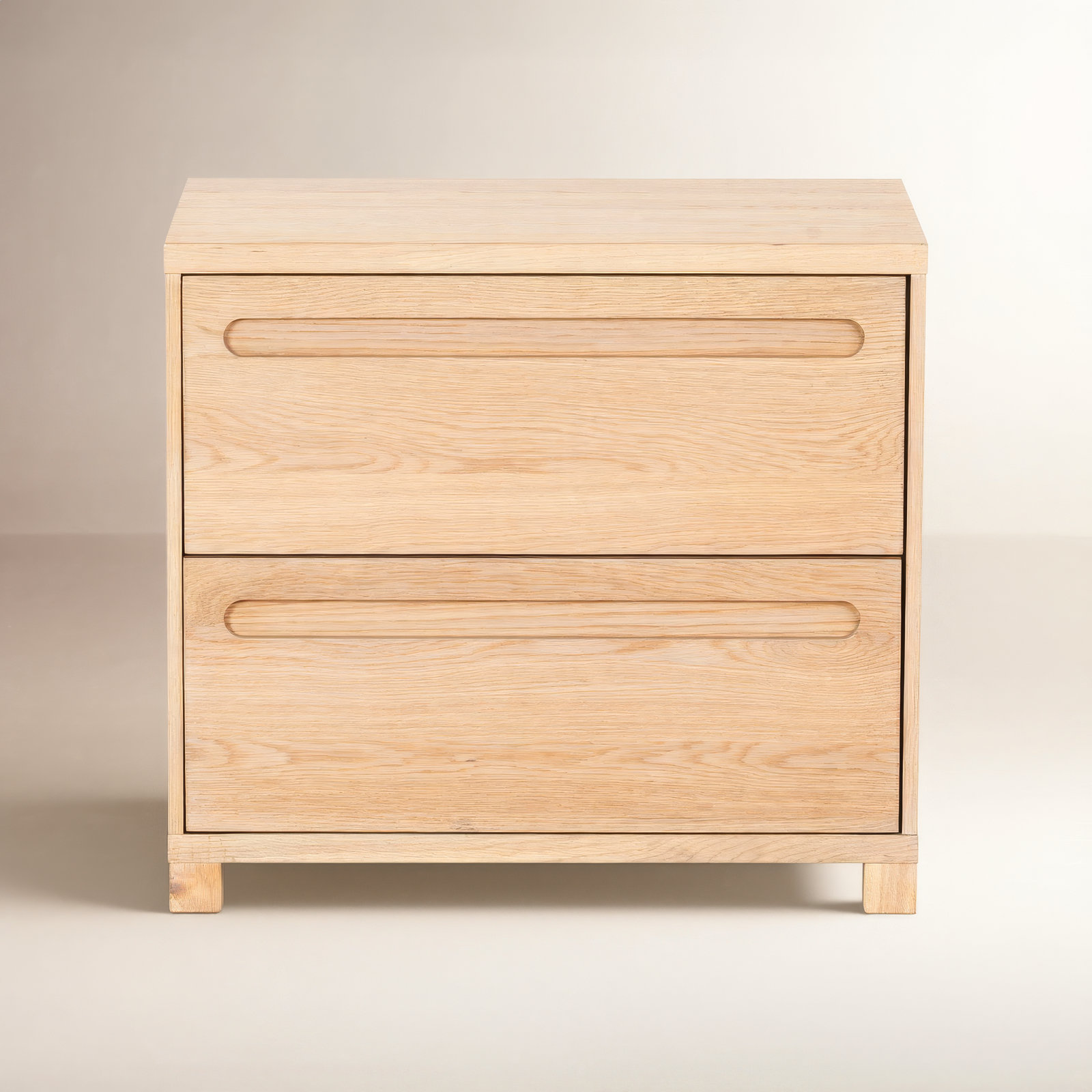 Lesheka 2 Drawer Wood Nightstand, Oak
