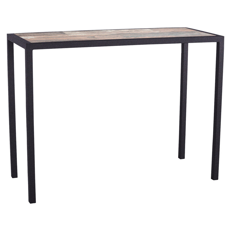 Quadra Outdoor Rectangle Table, 20.5" W x 56.5" L x 37.5" H, Canyon Taupe, Graphite