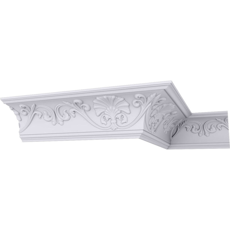 Moulure couronnée Endurathane Cornelia, H 6 3/8 po x P 6 1/4 po x F 8 5/8 po x L 94 1/2 po, (répétition 18 7/8 po), apprêtée en usine