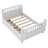 Twin Size Wood Platform Bed for Kids, Wood Low Profile Twin Bed with Rails for Girls and Boys, White-194507879-194507873