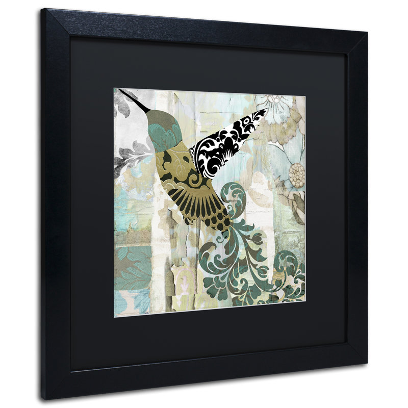 Jadaya «Hummingbird Batik II», impression encadrée, Noir, H 16 po x l 16 po x P 0,5 po