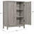 Storage Cabinet with 2 Doors & 2 Shelves, 3 Heights Available-2110178649