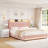 3-Piece Modern Elegant Bedroom Sets With Velvet Bed & Two Storage Nightstands-1497212022-1497960128