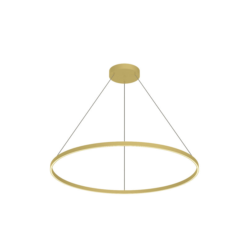 Luminaire suspendu 1 lumière Cerchio, Or brossé, H 1,38 po x l 47,25 po x P 47,25 po