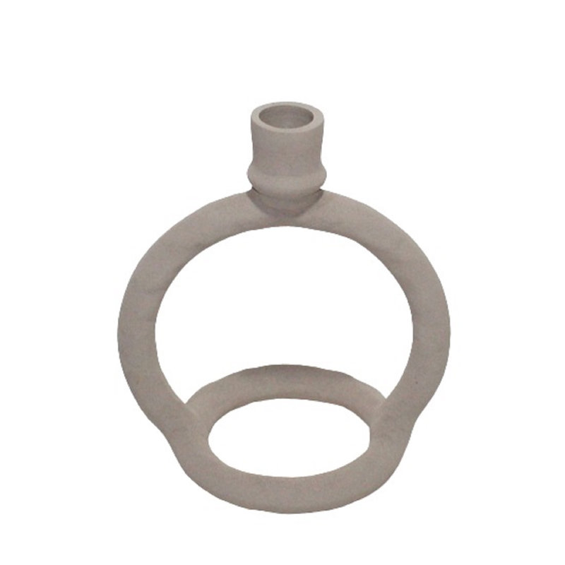 Bougeoir en aluminium H 6,75 po, Blanc cassé