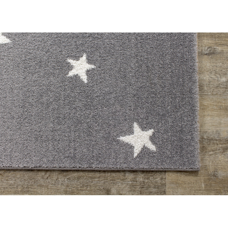 Richelieu Abstract Gray/White Area Rug, Rectangle 3'11" x 5'7"