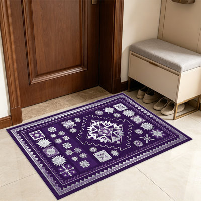 Tapis de couleur prune argentée Patchwork Star pour le salon, doux et confortable, convient à toutes les saisons, facile à entretenir, tapis de sol intérieur lavable à la machine, sous la table de ferme convenant à la chambre à coucher, à la salle à manger, au bureau, au balcon, au patio de décoration intérieure