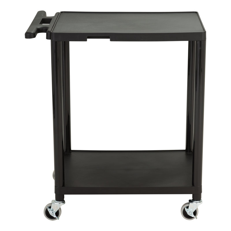2-Shelf Plastic Mobile Utility AV Cart with Casters