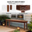 Banc en bois de sapin massif de 62 po (ensemble de 2)