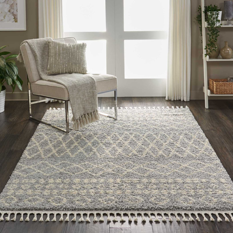 Tapis argenté Denver Tribal, Rectangle 5 pi 3 po x 7 pi 11 po
