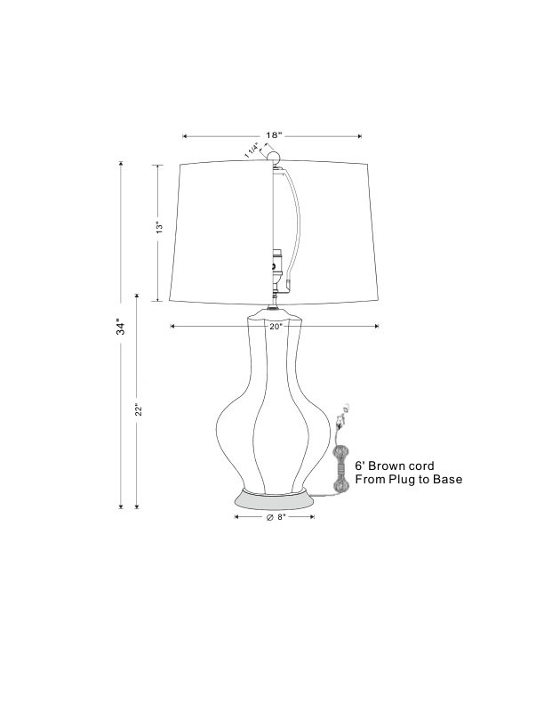 Southampton Table Lamp, Smoke