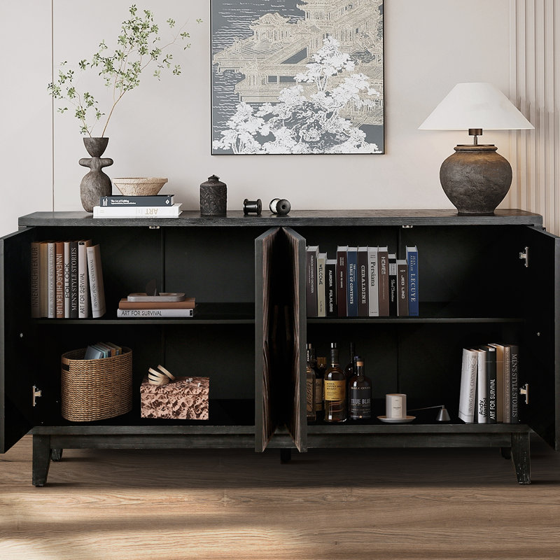 Crédence de style armoire Mid Mid Century, Brun antique