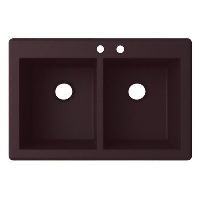 33'' L Double Bowl Quartz Kitchen Sink