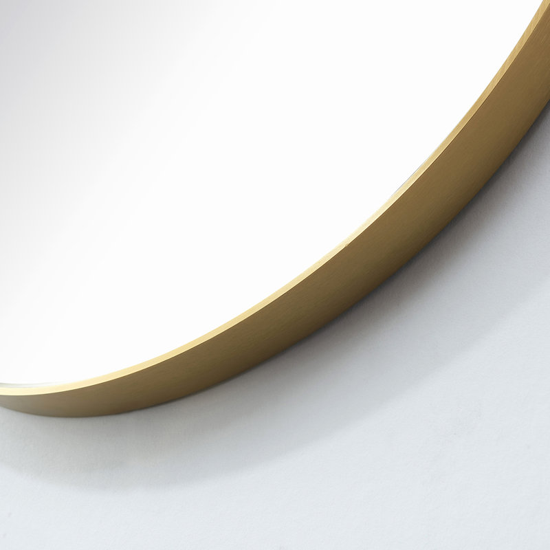 Kaliea Metal Flat Wall Mirror, Brushed Gold, 32'' x 32''
