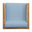 2 chaises club Mid-Century modernes - bois, bleu pacane, 2 pièces