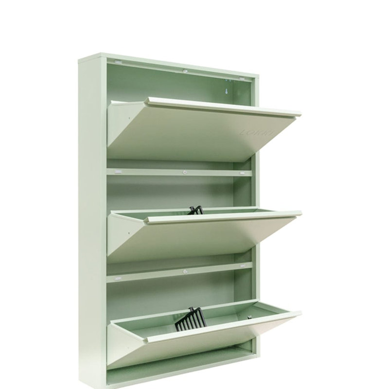 Cathelene 6 Pair Shoe Storage Cabinet, Sage Green