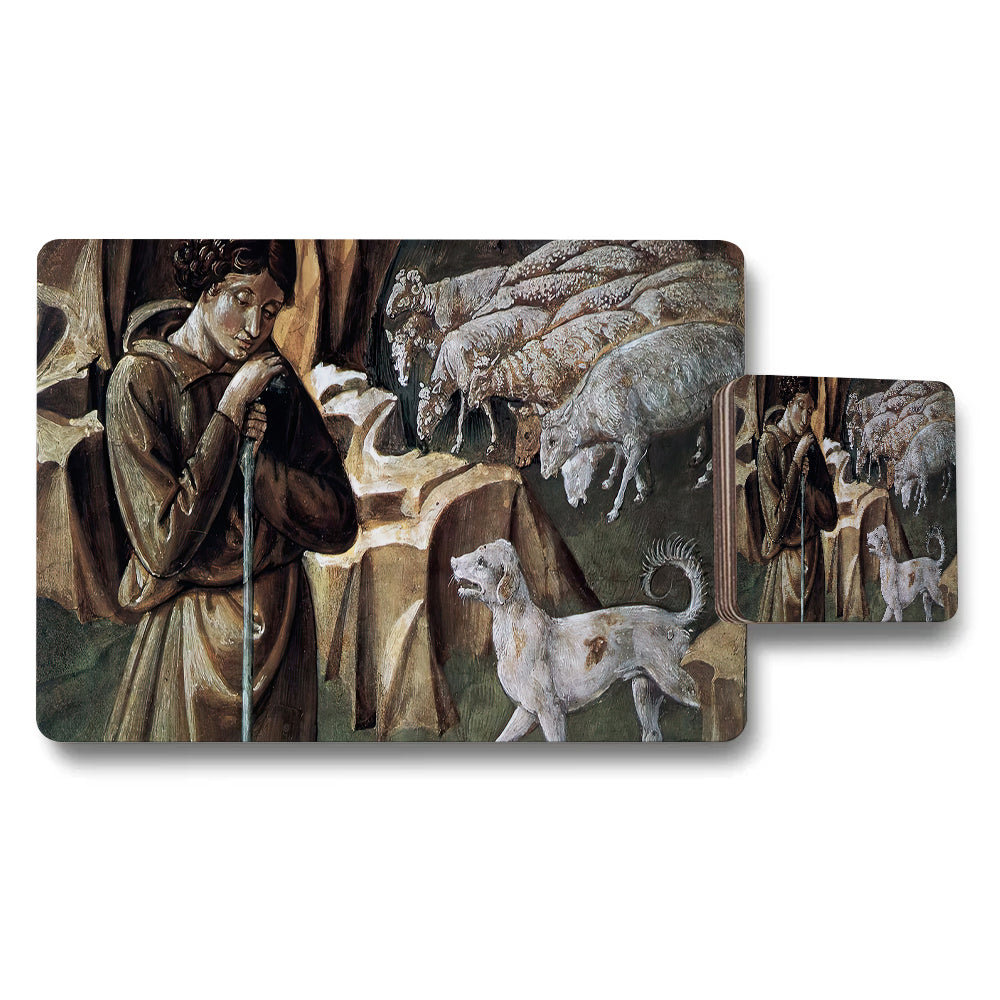 Placemat And Coaster Set Featuring Classical Painting
