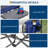 Set of 2 Heavy Duty Folding Camping Chairs - 180kg Capacity with Side Table & Cup Holder - Portable Outdoor Lounge Chairs with Carry Bag, Mesh Back & Storage Pocket for Beach, Fishing, Picnic-9492408