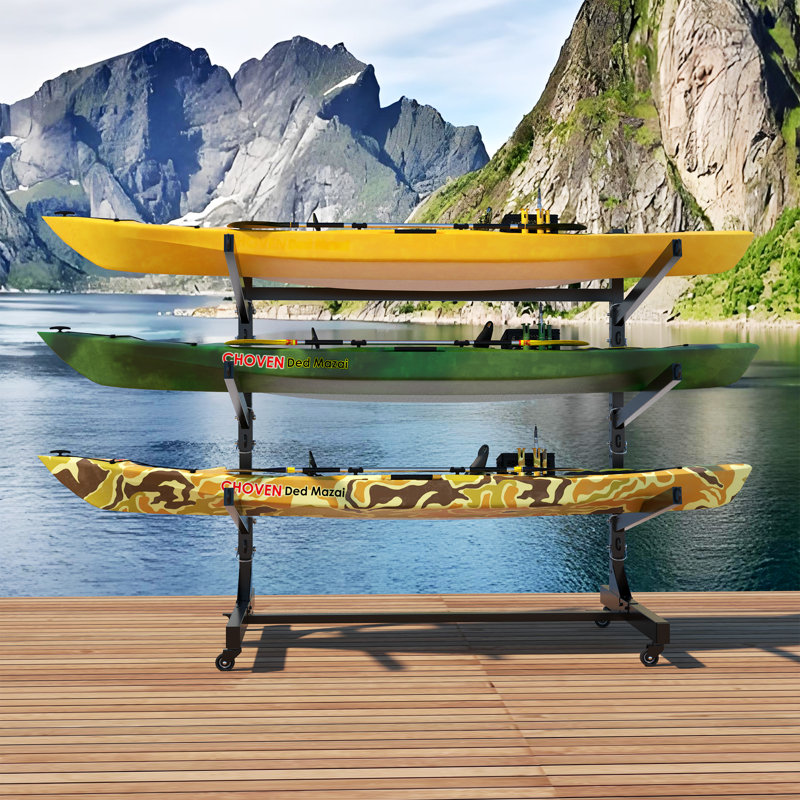 Adjustable Kayak & SUP Storage Rack | Heavy-Duty Outdoor Stand for Canoe, Boat, Paddleboard