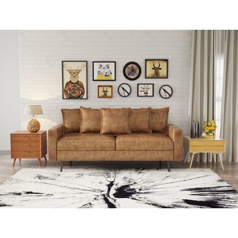 Lynus 70" Faux Leather Square Arm Loveseat