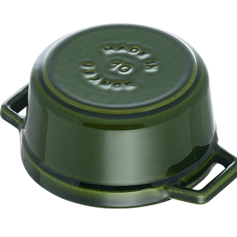 La Cocotte Cast Iron Round Cocotte, 0.25 quarts, Basil