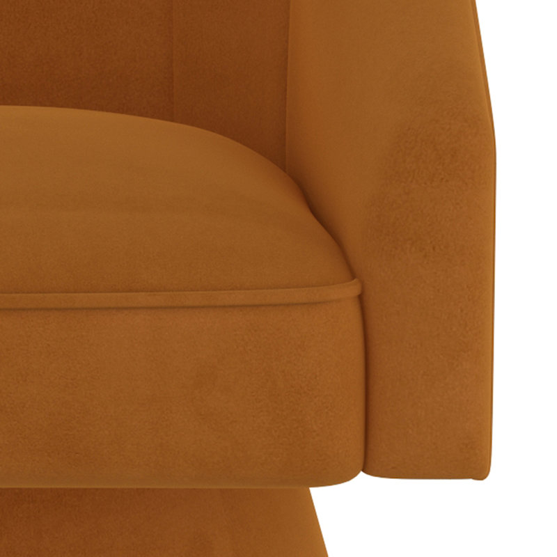 Fauteuil d'appoint moderne en velours, Velours havane