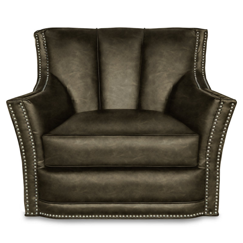 Sophia Leather Swivel Club Chair, No, Espresso, Mustang (Maestro Artisano)