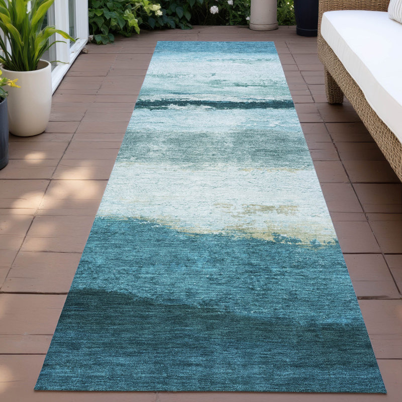 Tapis rayé intérieur / extérieur lavable à la machine ACN2169, Tapis de couloir 2 pi 3 po x 7 pi 6 po