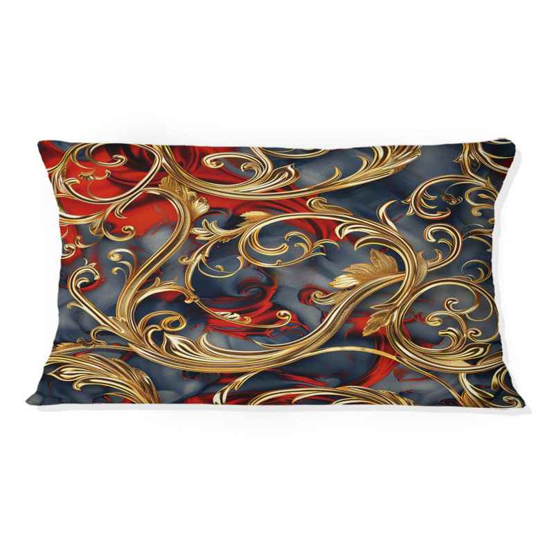 Coussin lombaire doré délicat Glam Waves V