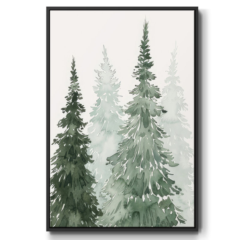 Winter Washed Coppice II, reproduction d'art sur toile, Cadre noir, H 25 po x l 17 po x P 1,5 po