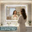 Miroir de salle de bain / meuble-lavabo en verre trempé à DEL certifié UL-129892576