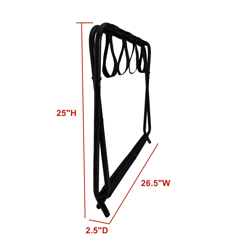 Porte-bagages pliable en métal avec tablette de rangement