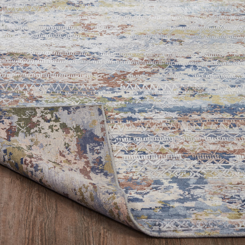 Hand Knotted Area Rug, Rectangle 4' x 6'
