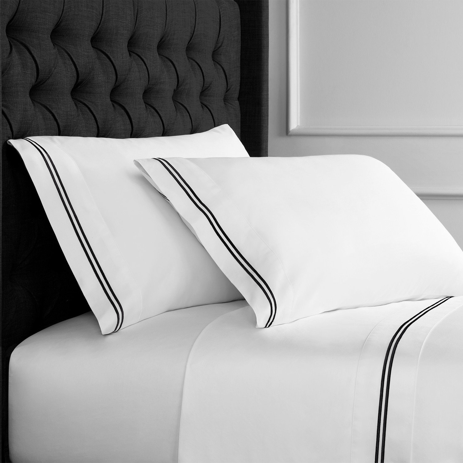 Benin Cotton Sheet Set, Queen, Black