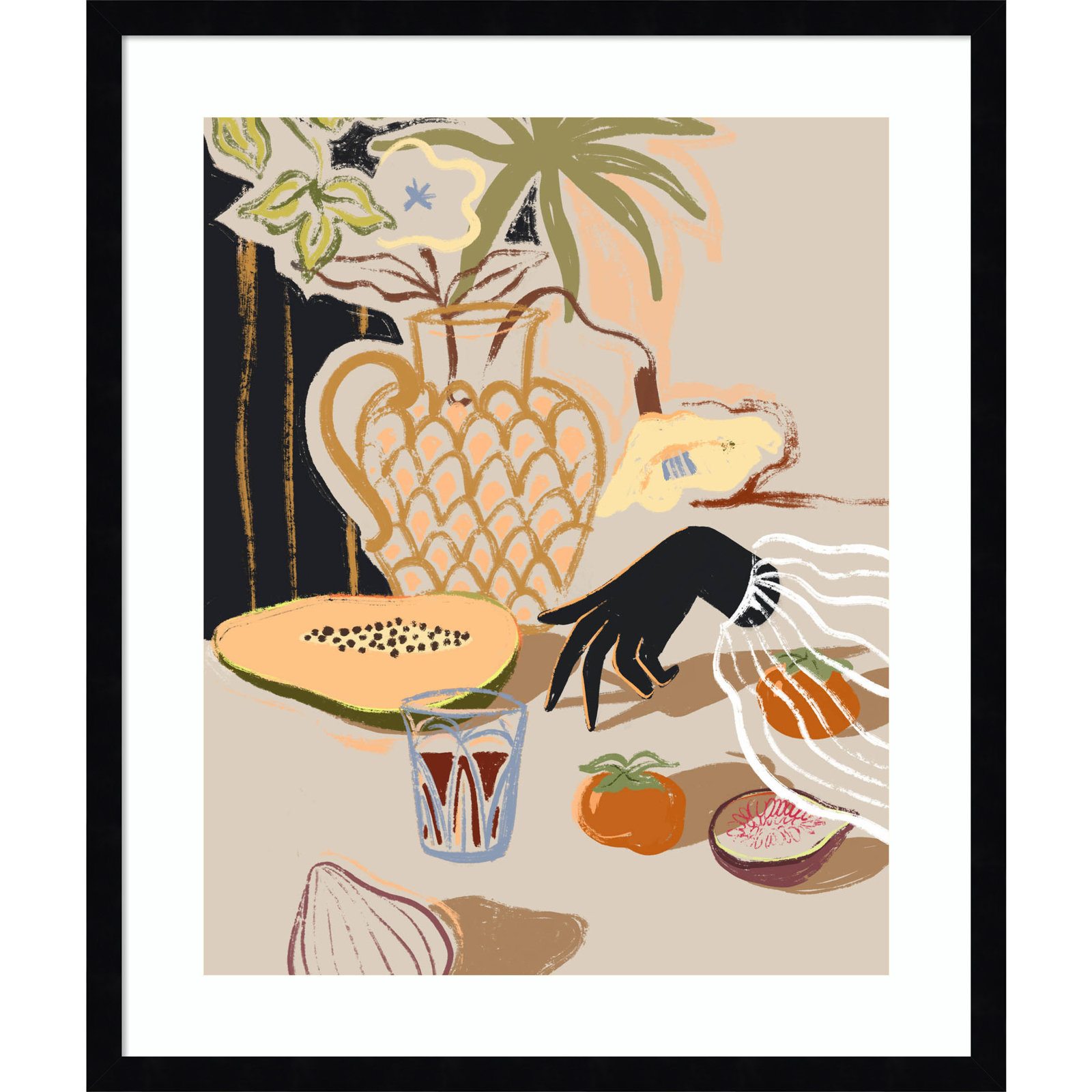 Northbrook "Fruitful Spread" Print, 25" H x 21" W, Black