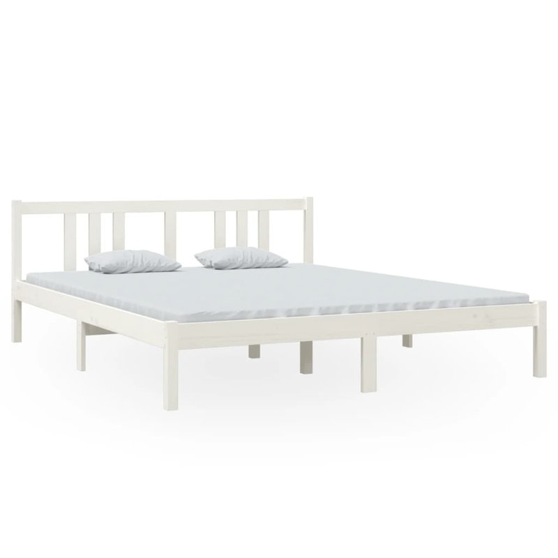 Bed Frame Solid Wood, 90 x 200cm, white