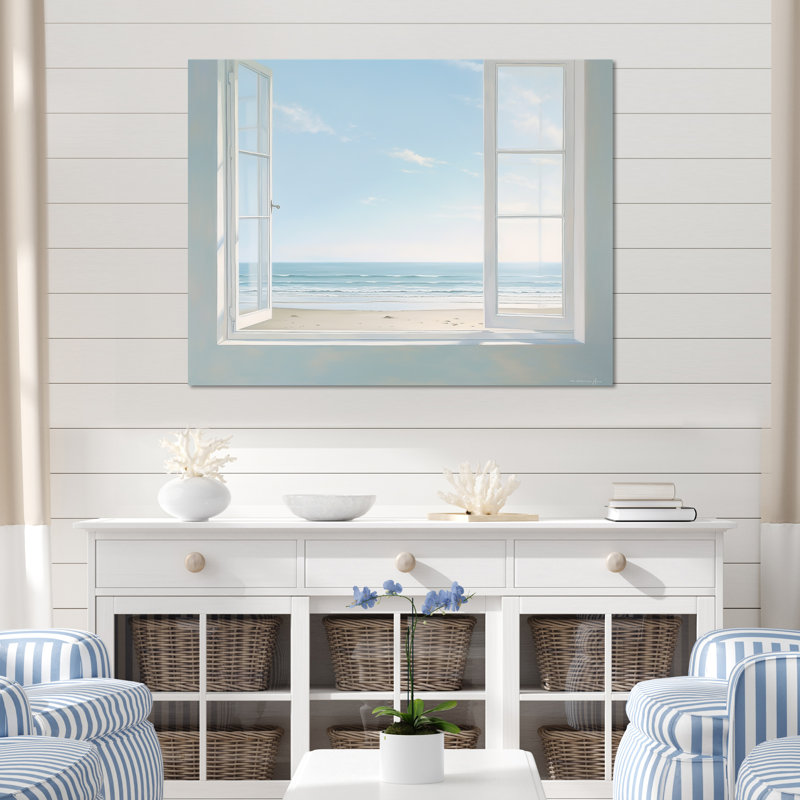 Coastal Windows Horizon II - Beach & Ocean Canvas Prints, Toile tendue, 12" H x 20" W