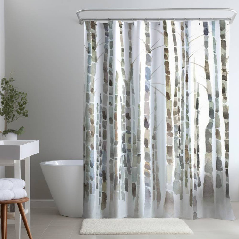 Shower Curtain LA135 – Polyester Shower Curtain, Dye Sublimation Print, 71" W × 74" L