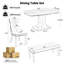Ensemble table et chaises rectangulaires capitonnées avec banc, style milieu du siècle, pour coin repas dans la cuisine.-360805950-360806338-360806339