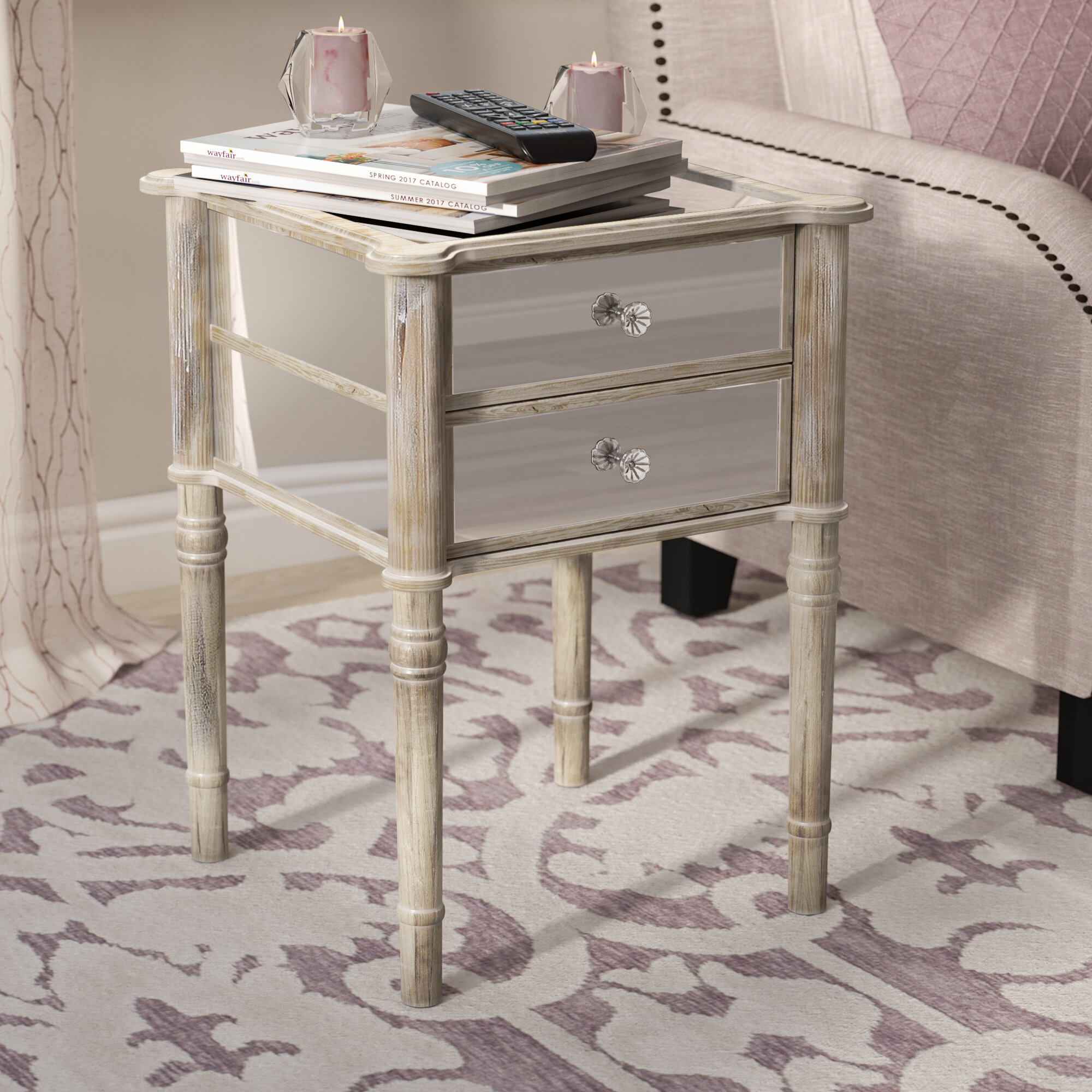 Wayfair mirrored shop end tables