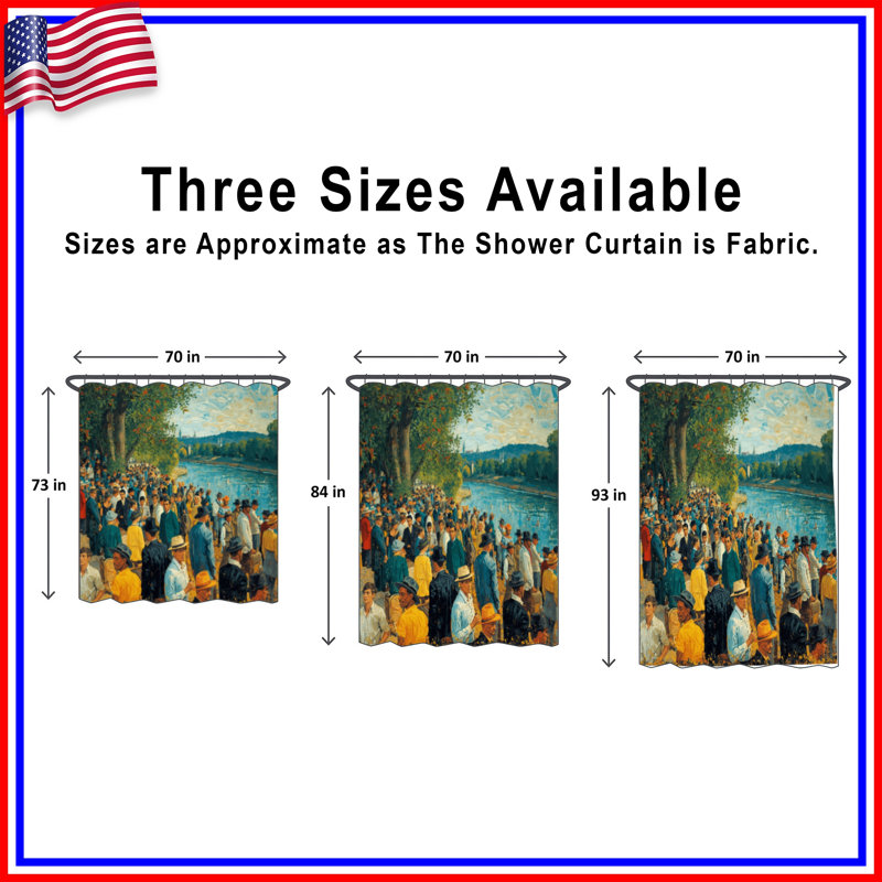 Rideaux de douche Crowd By Riverside, 70in W x 72in H