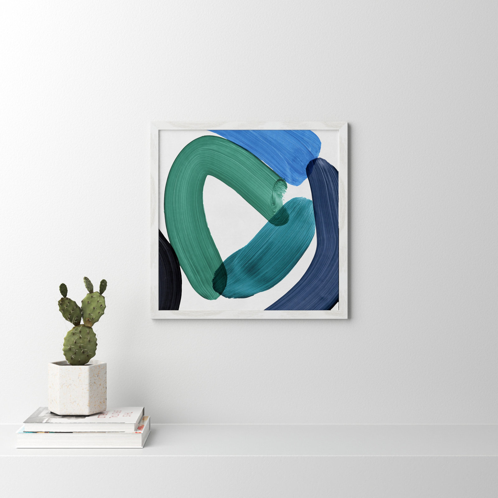 Smooth Bend I Painting, 23.5" H x 23.5" W x 0.75" D, White Framed