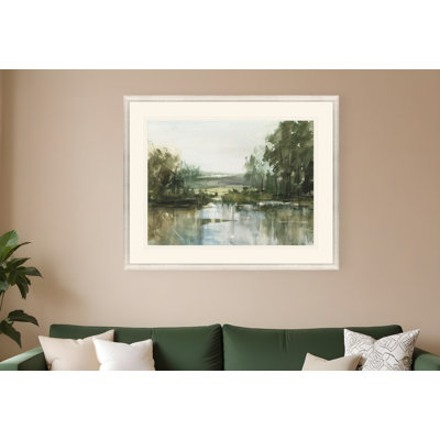 Stillwater Lakeside Reflections Gold Framed Wall Art