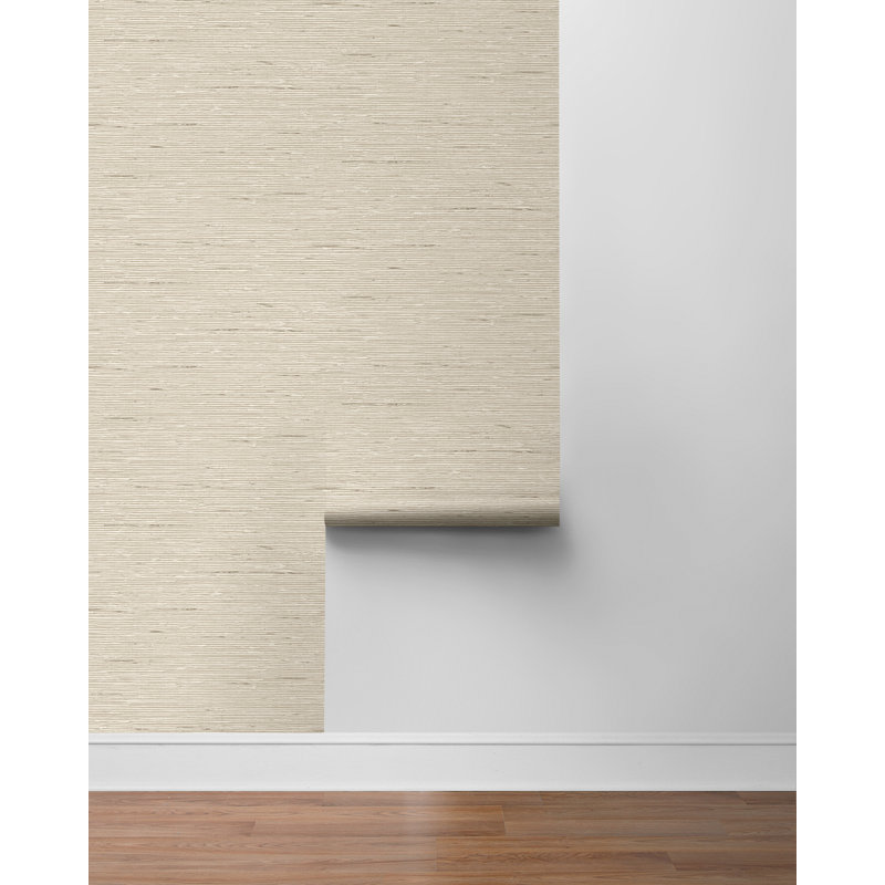  Natural Canvas The Karling Faux Grasscloth Peel And Stick Wallpaper