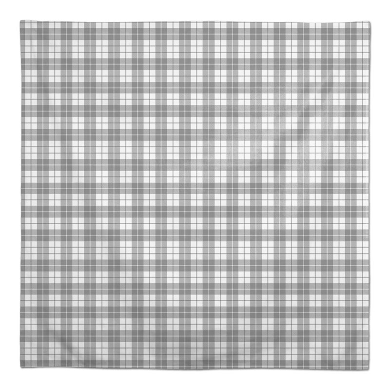 Abdul-Haqq Plaid Square Tablecloth, Gray