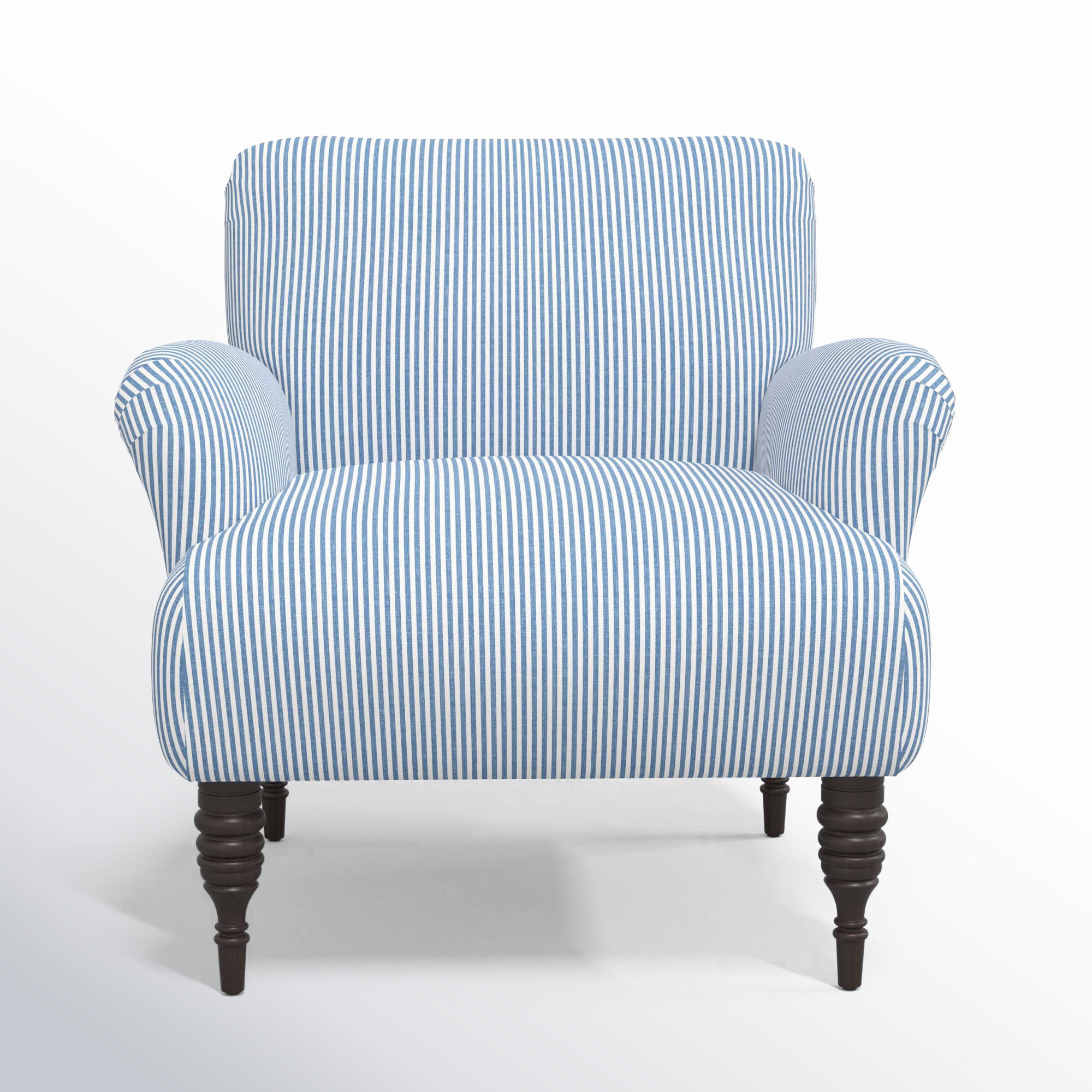 Allura Upholstered Armchair, Prep Stripe Blue