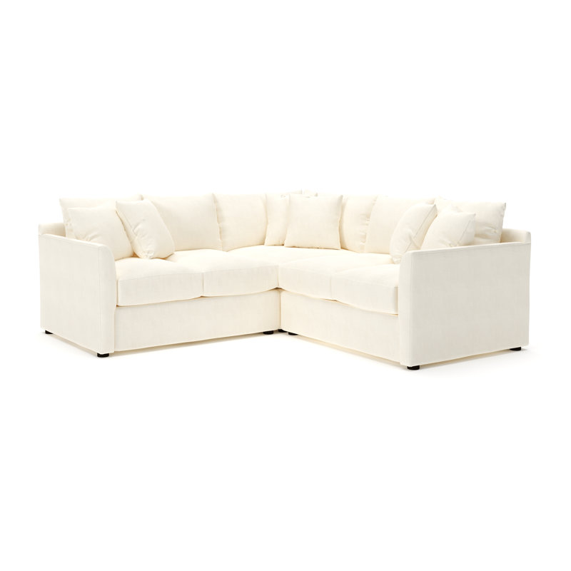 Canapé modulaire de coin large 95 po Cecelia, Natté perle Conversation, Orienté à droite