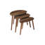 Ensemble de 3 tables gigognes, brun, 25,2 po x 18,5 po x 17,3 po | 100% panneau de fibres à densité moyenne avec dessus revêtus de 0,35 mm et pieds en bois robustes | Parfait pour le salon, design moderne, peu encombrant, élégant et fonctionnel