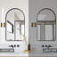 Luminaire de miroir de salle de bain 38 po à DEL à intensité variable dorée - Luminaire de bar en acrylique imperméable à 360 °-732589545