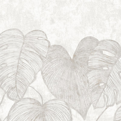 Julie Feels Home Glitter/Shimmer Monstera Leaf and Plain Twinwall Design 4-panel Wall Mural